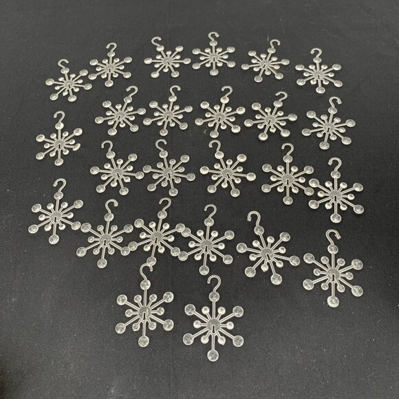 Atomic Snowflake Christmas Ornaments 2.25”Plastic Lot of 25 Vtg - Picture 1 of 8